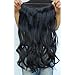 Secret Halo Hair Extensions Pieces Flip in Curly Wavy Hair Extension Synthetic Women Hairpieces (20 Inch (Pack of 1), # Black)
