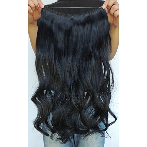 Secret Halo Hair Extensions Flip in Curly Wavy Hair Extension Synthetic Women Hairpieces 20" (1#)