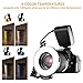 FOSITAN 18 LED Macro Ring Flash Light for Nikon Canon Camera DSLR with LCD Display Power Control 8 Adapter Rings 4 Light Diffuser for Nikon Canon and Others Hot Shoes DSLR Camera