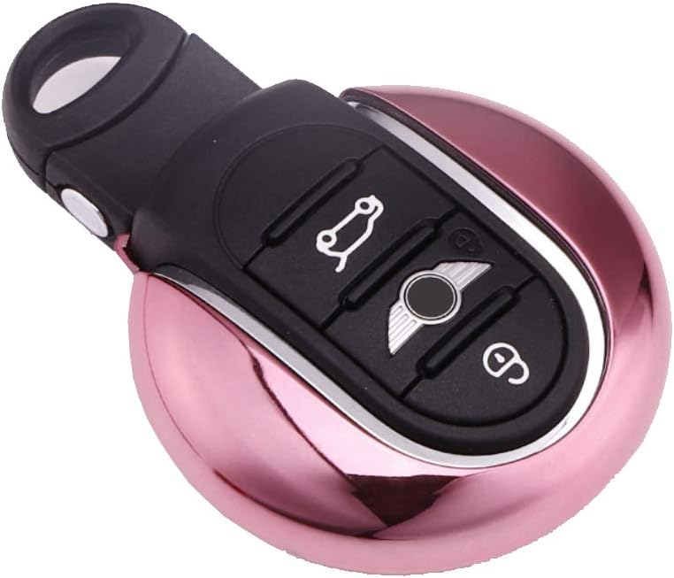 ontto Keycase Premium Soft TPU Full Protection Smart Key Fob Shell Case Key Rings Keychains for Mini Cooper ONE S JCW F54 F55 F56 F57 F60 Pink - Image 4