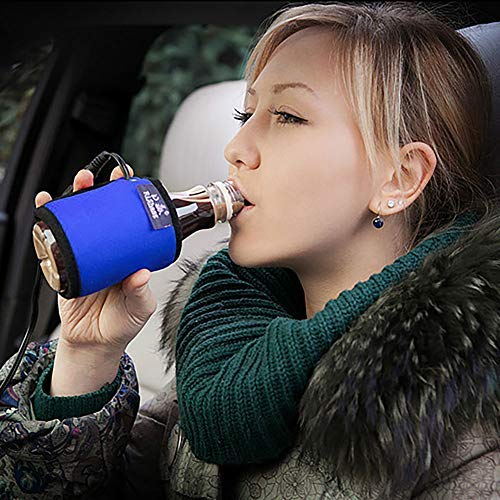 Dr. Prepare Travel Beverage Warmer, Portable Baby Bottle Warmer for Milk, Coffee, Tea, Water, and More - Blue