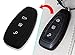 AndyGo Silicone Smart Key Cover Protector Holder For Ford Mondeo Focus 3 MK3 ST Kuga Fiesta Escape Ecosport Titanium 3 Buttons Dark Blue