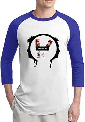Candi Men's Funny 21 P 3/4-Sleeve Raglan T-shirt Summer Casual RoyalBlue Size XXL