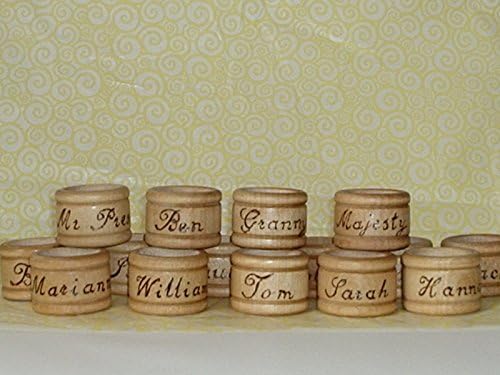 Pyrography Personalised Wooden Napkin Ring. RUSTIC style'