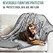 PetAmi Deluxe Dog Blanket for Large Dogs | Sherpa Fleece Pet Throw Blanket for Couch Sofa Bed | Soft Durable Reversible Furniture Protector for Medium Dog Cat Puppy – 60×40 Plaid Light Graythumb 3