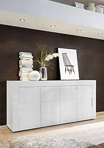 Mueble de comedor lacado en blanco, muebles fabricados en Italia