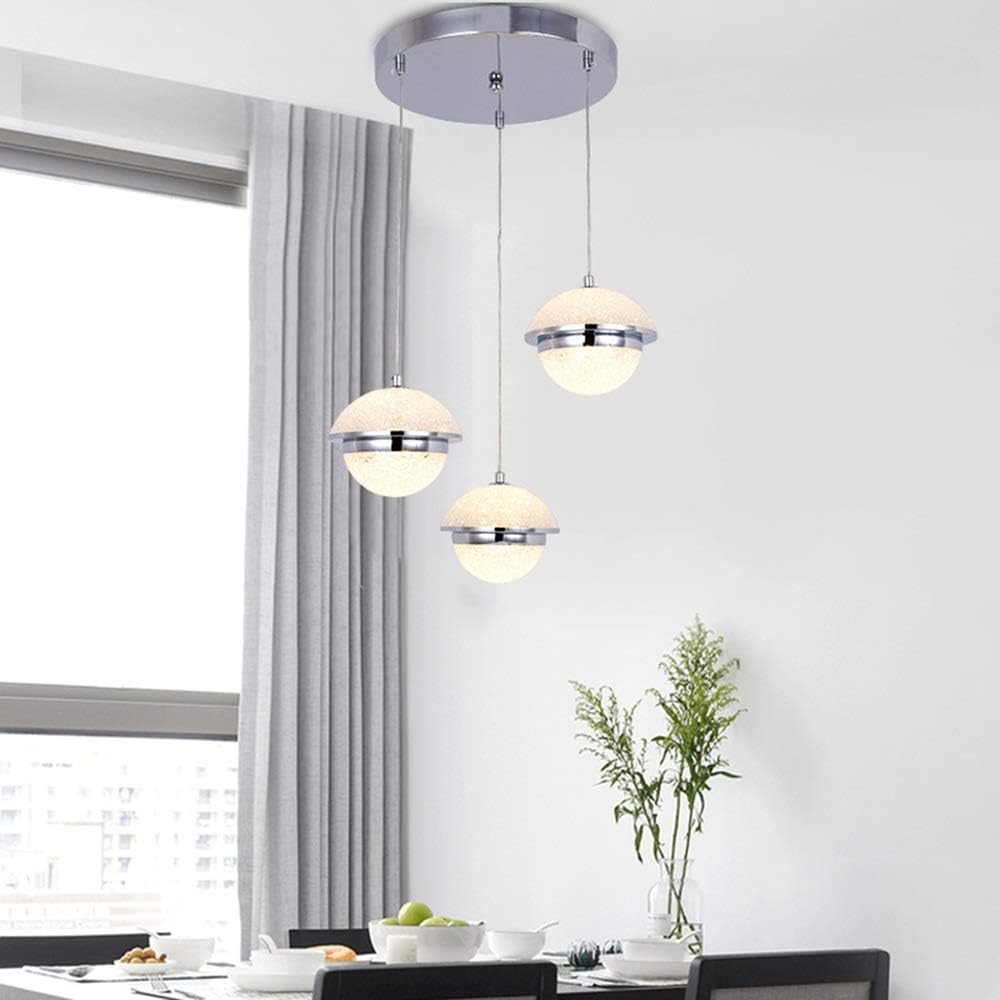 WarmHome Araña De Cristal Redonda Nórdica Creativa Lámpara De Araña LED