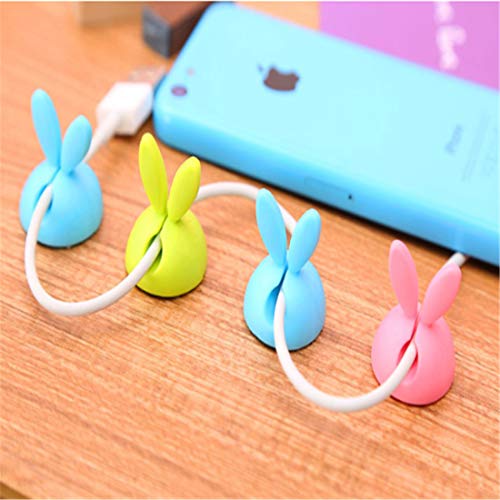 Kuke Rabbit Ear Cable Winder - Rabbit Ears Cable Holder Solid Silicone Cartoon Electrical Wire Cable Clamp,Set of 4 - Thumbnail 2