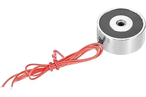 uxcell Round Solenoid Electromagnet DC 5V 50N 11LB/5Kg Electric Magnet Electric Lifting Magnet for Automation Equipment