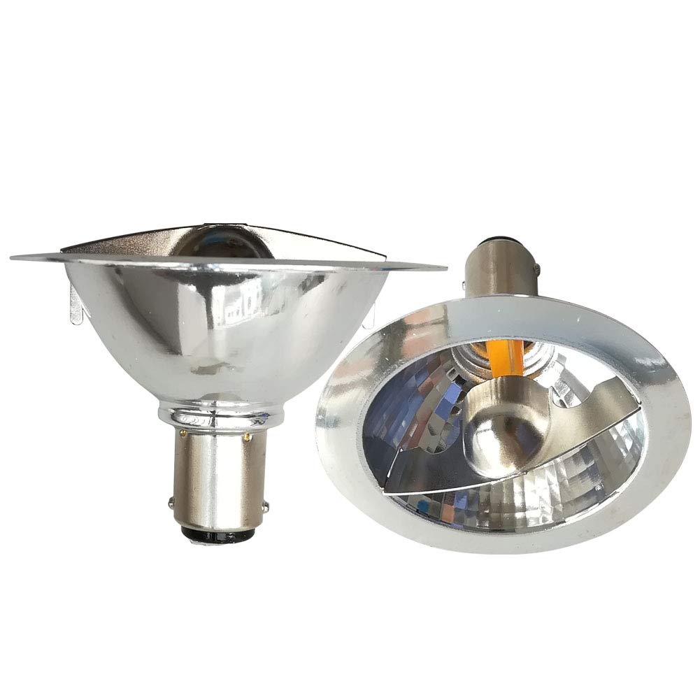 QLEE 2 Pack LED AR70 Reflector Spot Light, 3W AC/DC 12V BA15D Base, 2700K Warm White, Equivalent to 25W Halogen Bulbs, Indoor/Outdoor, 24° Beam