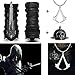 Assassin's Creed IV: Black Flag Edward Kenway Cosplay Accessories Hidden Blade & Gauntlet with Skull Buckle + Assassin's Creed Necklace (with Bead necklace)