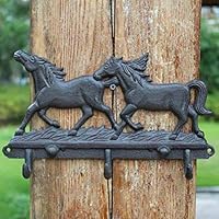 LRW European and American Hooks, Antique Cast Iron Handicrafts, Iron Hanging Wall, Hanging Wall, Double Horse Hooks