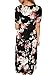 FARYSAYS Women's Spring Floral Printed Short Sleeve Empire Flower Maxi Dress (Large, Black)