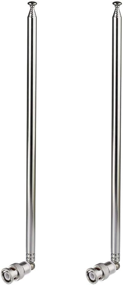 Bingfu VHF UHF 7-Sections Telescopic BNC Male Aerial Antenna 115cm for CB Radio Police Scanner Ham Radio Two Way Mobile Scanner Wireless Microphone Receiver Frequency Counter(2-Pack) - Image 3