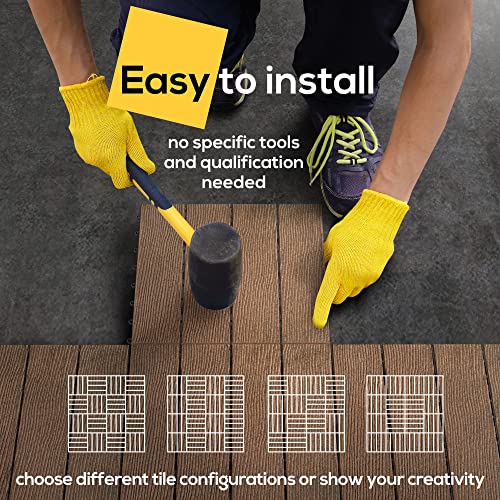 MERCHY HERO Balcony Flooring 12Pack Interlocking Deck Tiles 12 x