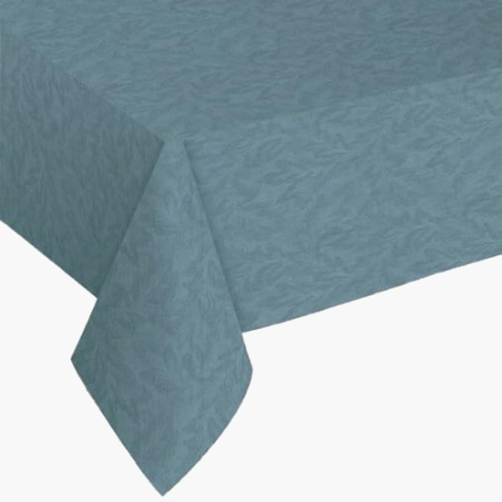 Sonoma Damask Print Flannel Backed Vinyl Tablecloth, 60 by 84-Inch Oblong (Rectangle) with Umbrella Hole and Zipper, Slate