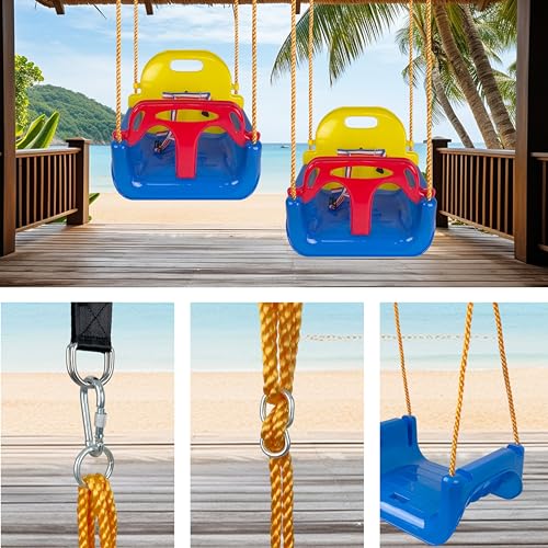 KINSPORY 3 in 1 Children's Swing | Garden Swing for Kids, Baby Swing for Indoor and Outdoor (Blue)