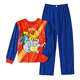 Pokemon Boys' Poly 2-Piece Pajama Sleepwear PJs Set (10/12, Blue)