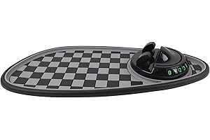 BUDLGYEXI Multifunction Car Anti-Slip Mat Exclusive Phone Holder, Rotatable Car Phone Holder Dashboard Pad with Temporary Parking Number, Huge Capacity for Phones, Keys and Sunglasses (Black+Grey)