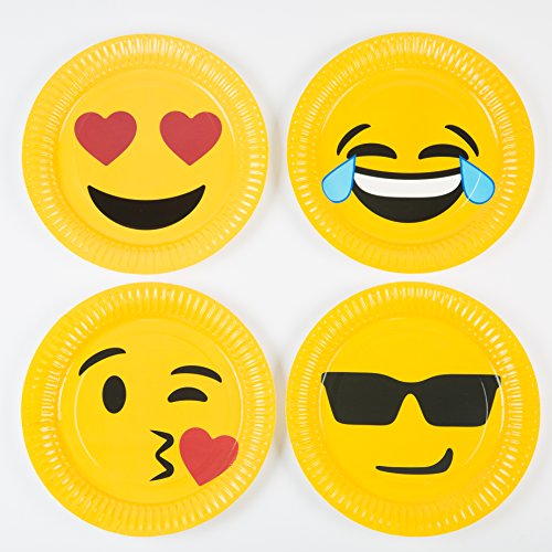 Buy Lolipapa 9 Inch Emoji Party Paper Plates for Birthday Party, Family