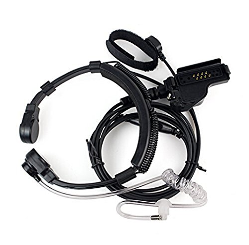 FANVERIM Throat Mic Microphone Covert Acoustic Tube Earpiece Headset with Finger PTT for Motorola HT1000 XTS5000/XTS2500 XTS1500/GP900MTS2000 Radios