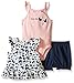 Calvin Klein Baby-Girls Printed Navy Top with Pink Solid Body and Navy Shorts