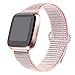 bayite Soft Nylon Bands Compatible Fitbit Versa Women Men, Breathable Sport Loop Band Replacement Accessories Wristband, 5.5''- 8.1''