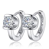 Tmrow Women 925 Sterling Silver Earrings Fashion Small Women Fine Jewelry Angel Kiss Luxury Crystal Earrings
