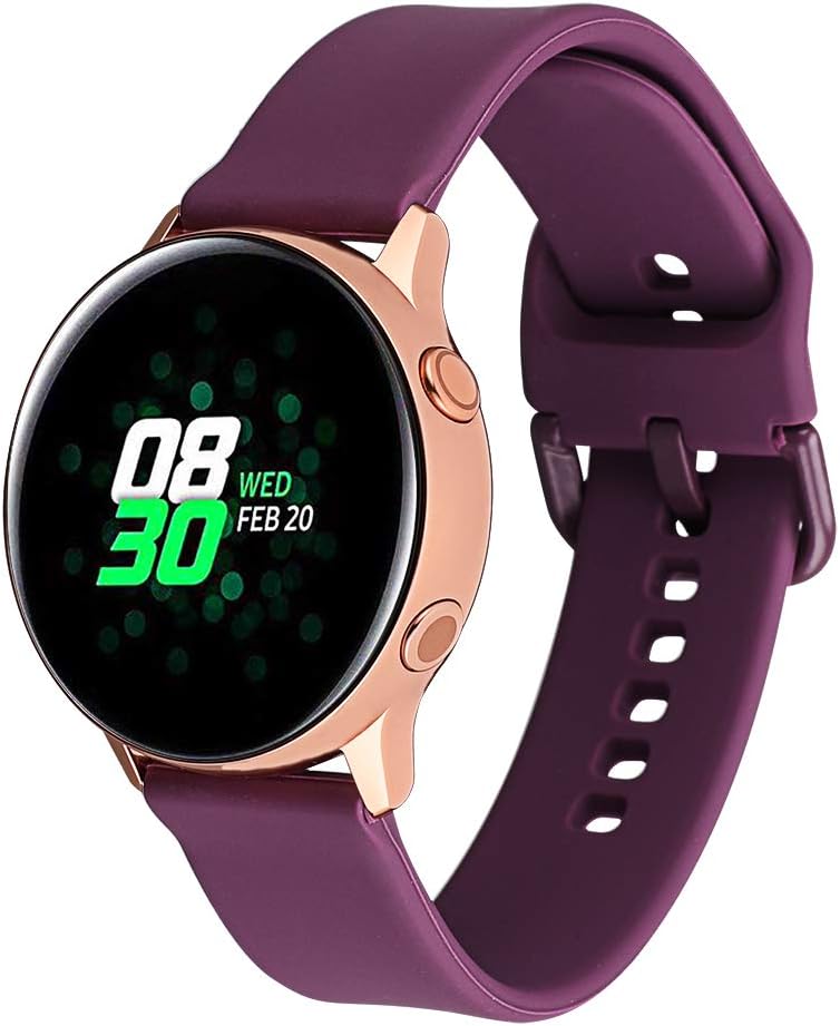 Compatible with Samsung Galaxy Watch Active 40mm Strap & Galaxy Watch 42mm Strap,20mm Soft Silicone Sport Straps Women Men Replacement for Galaxy Watch/Gear Sport/Garmin Vivoactive 3