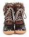 Nature Breeze DD29 Women Mix Media Fur Belted Zip Duck Boot - Brown
