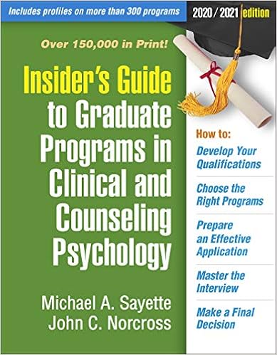 Best Psychology Books 2021 Amazon.com: Insider's Guide to Graduate Programs in Clinical and 