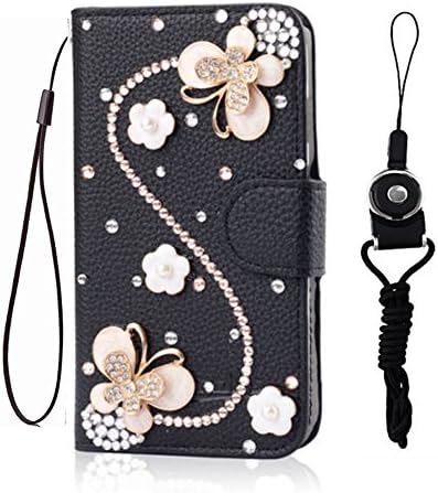 BlackBerry PRIV Case,Handmade Bling PU Leather Filo slots Wallet Flip Protective Case Cover for BlackBerry PRIV (S Lover butterfly)