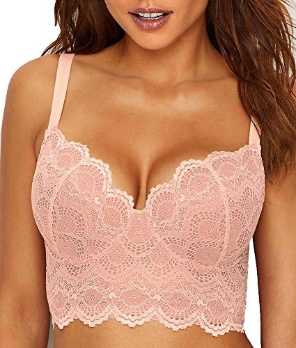 Camio Mio Longline Lace Bra, 36D, Sunset Rose