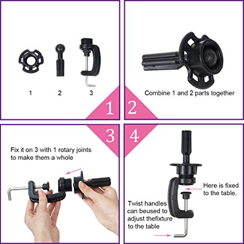 Wig Mannequin Head Stand,Training Head Stand Holder Clamp Black