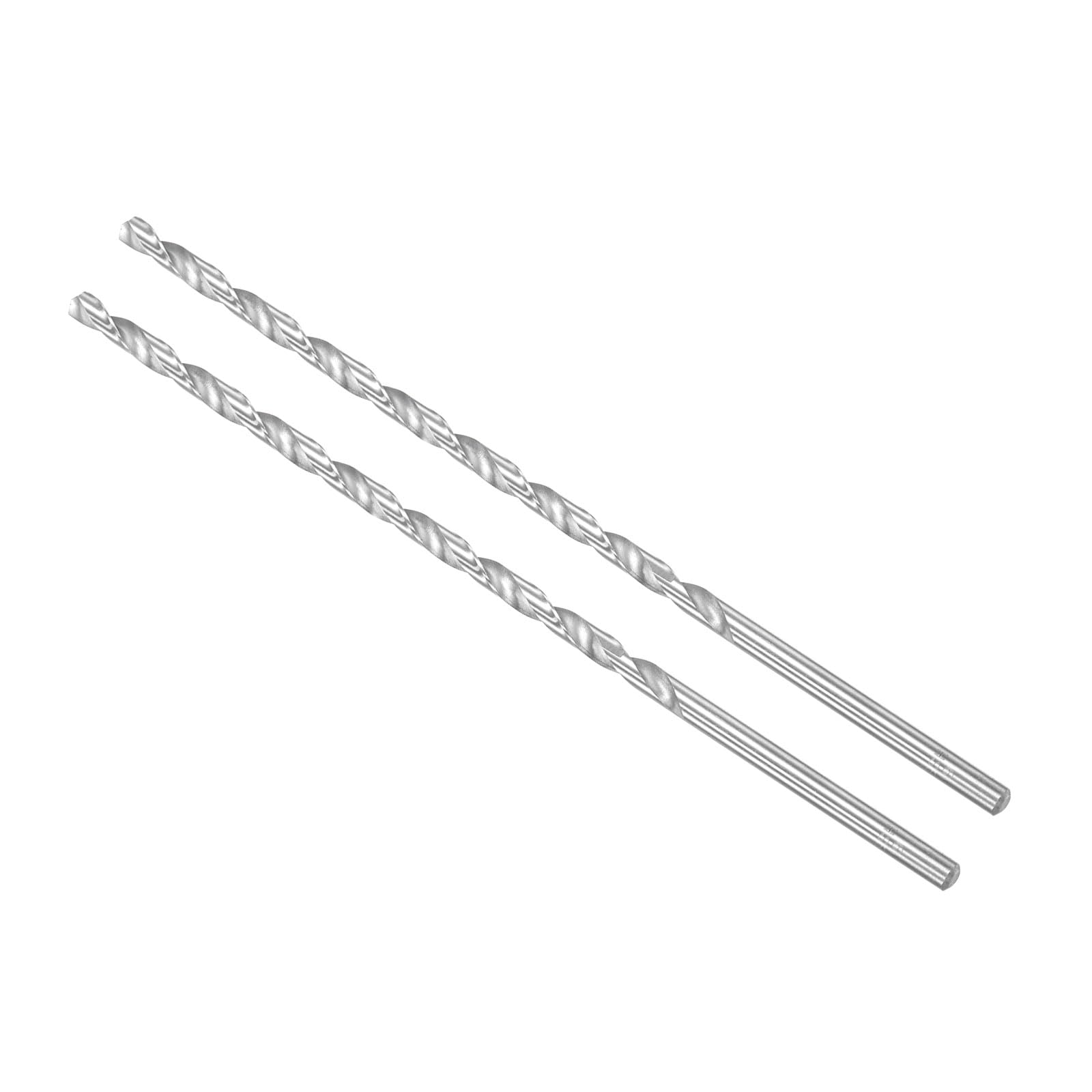 CoCud Extra Long High Speed Steel Twist Drill Bits, 6mm Diameter 200mm Length, Straight Twist Jobber Drill Bit - (Applications: for Metal Woodwork Plastic Aluminum), 2-Pieces