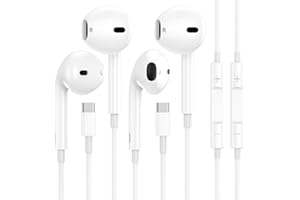 SKLNXAZ 2 Pack-USB C Headphones for iPhone 15 Pro Earbuds Type C Wired Earphones with Mic & Remote Control Noise Cancelling for iPhone 15 Pro/PM, iPad Pro, Galaxy S23/S22/S21/Ultra Note 10/20, Pixel 7/6/6