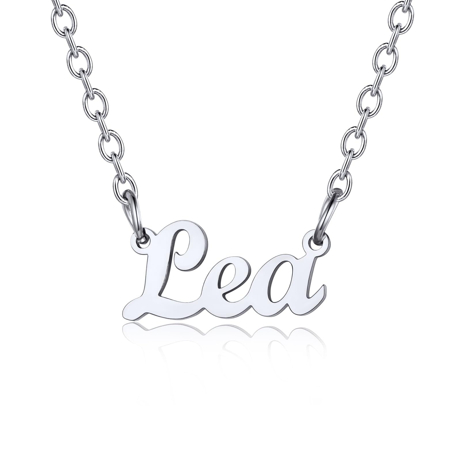 U7 Mens Stainless Steel Custom Name Lea Womens Necklace Pendant Necklaces — image 1