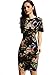 Floerns Women's Floral Short Sleeve Flower Print Bodycon Pencil Dress Navy M