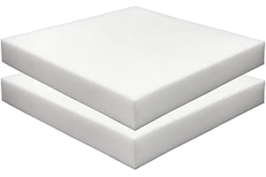 Foamma 2-Pack 2" x 18" x 18" High Density Upholstery Foam - Chair Cushion Square Foam for Dining Chairs, Wheelchair Seat Cushion Replacement