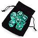 7 Die Polyhedral Dice Set - Cloud Drop (Translucent Teal) with Velvet Pouch by Wiz Dice