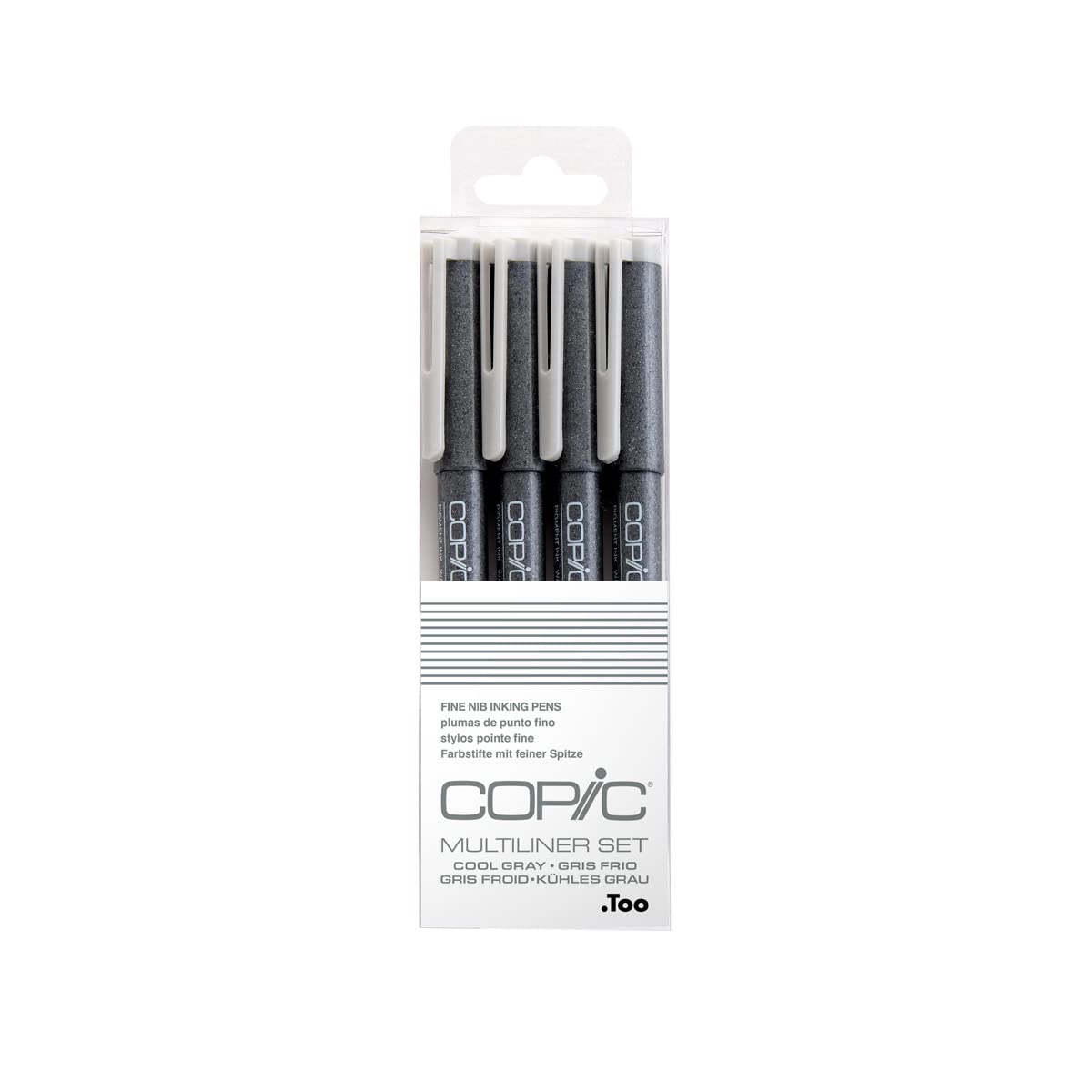 COPIC Multiliner Coloured Marker Pen Cool Grey Set 4 Pieces, Arts & Crafts, Graphics, Highlighter, Design, Anime, Professional & Beginners, Art Supplies & Colouring Books