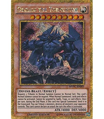 Amazon.com: Yu-Gi-Oh - Obelisk The Tormentor - MVPC-EN001 - Gold Rare