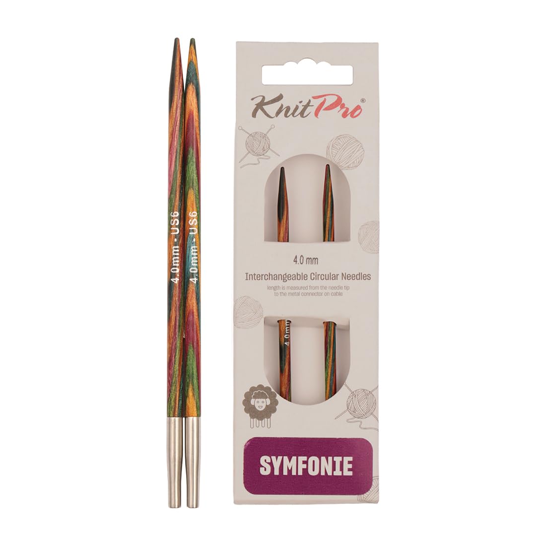 KnitPro Symfonie Interchangeable Circular Needles 5" (13cm) | 4.00mm
