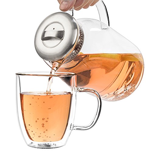 Tealyra Glass Carafe 67.5 ounce StoveTop Safe Heat Resistent