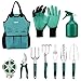 URCERI Garden Tool Set,10 Piece Heavy Duty Rust-Resistant Gardening Equipment with Garden Tool Bag,Gardening Gloves Shovels 98 Feet Bind Line and More,Perfect Garden Tools for Men and Woman