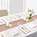 YIROCK GenericABCDEFG 100 Pieces Rose Gold Plastic Plates,HabiLife White Party Plates, Disposable Plastic Plates 50 Dinner Plates 10.2 inch and 50 Salad/Dessert Plates 7.5inch