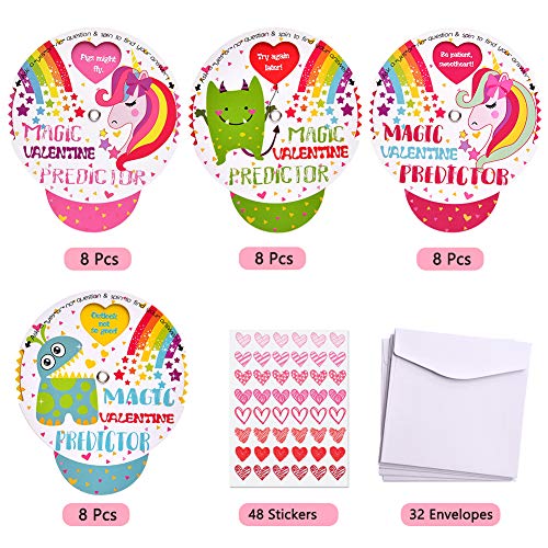 Valentine Magic Spinner Fortune Teller Card Unicorn Valentine Game Card for Kids Super Valentines Su - //medicalbooks.filipinodoctors.org