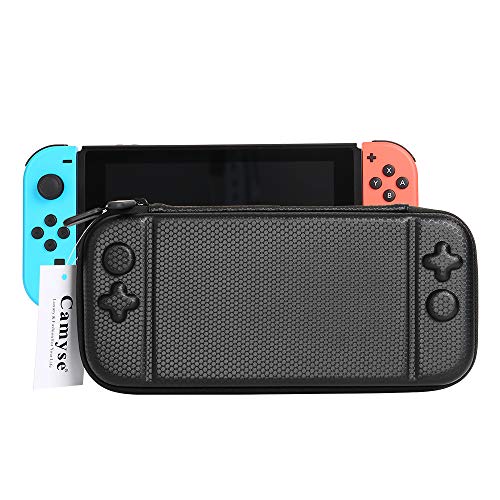 Gamemyse Case for Nintendo Switch Protective, Portable Multi-Function Hard EVA Pouch Storage Bag Carrying Case with 10 Game Cartridge Holders & Stand For Nintendo Switch Console &Accessories – Black