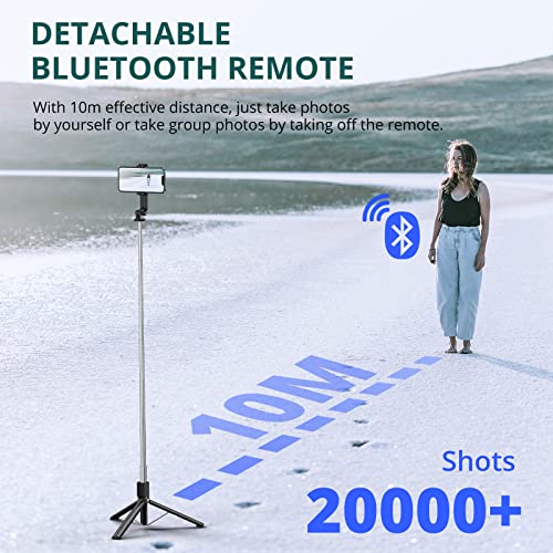 ATUMTEK 49" Selfie Stick Tripod, Stable Tripod Stand With Detachable