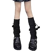 DOOVID Leg Warmers for Women Kawaii Knit Long Socks Girls Harajuku Lolita Leg Warmers Goth Ankle Heap Socks